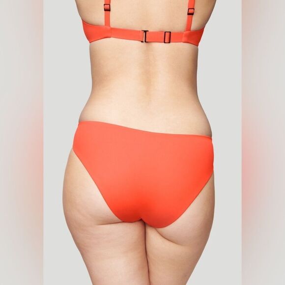 CUUP The Brief Bikini Bottom In Hibiscus Orange - Picture 3 of 9
